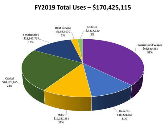 FY2019 Total Uses – $170,425,115