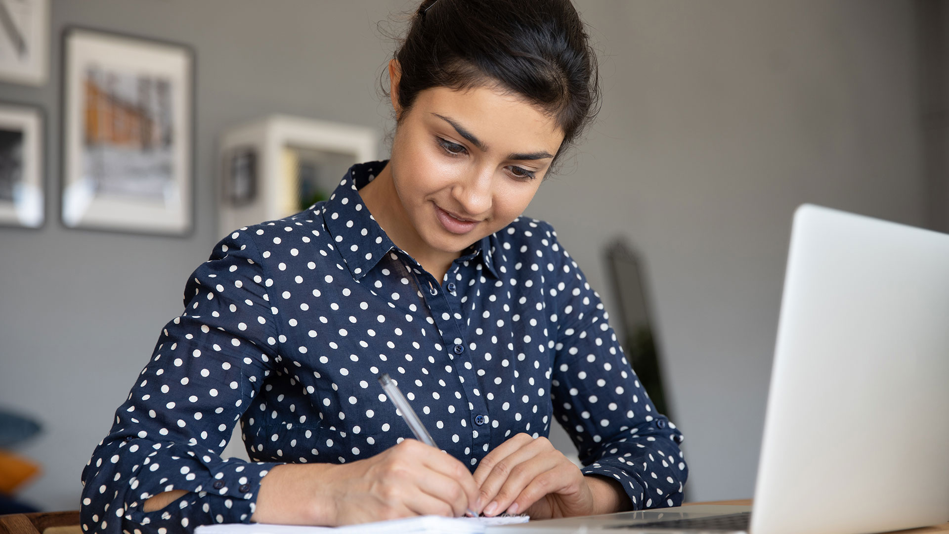 General Business student studying at desk