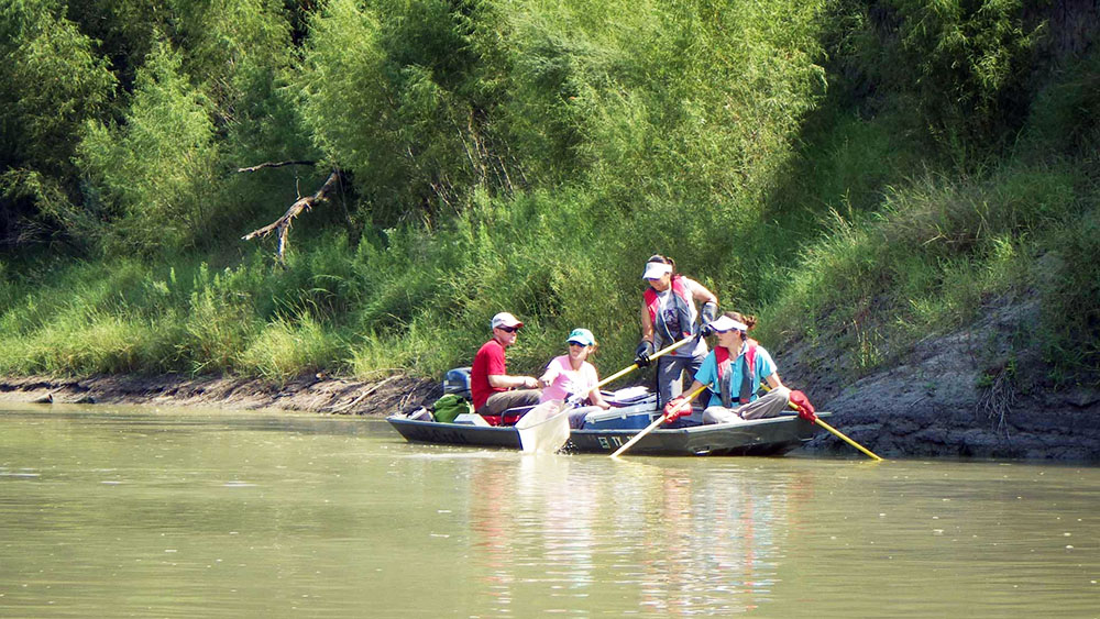 The NRSA crew samples a river