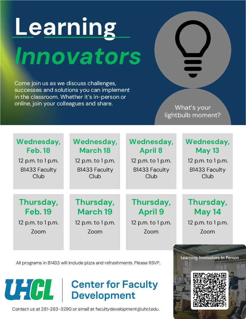 Upcoming Spring 2026 Learning Innovators Dates