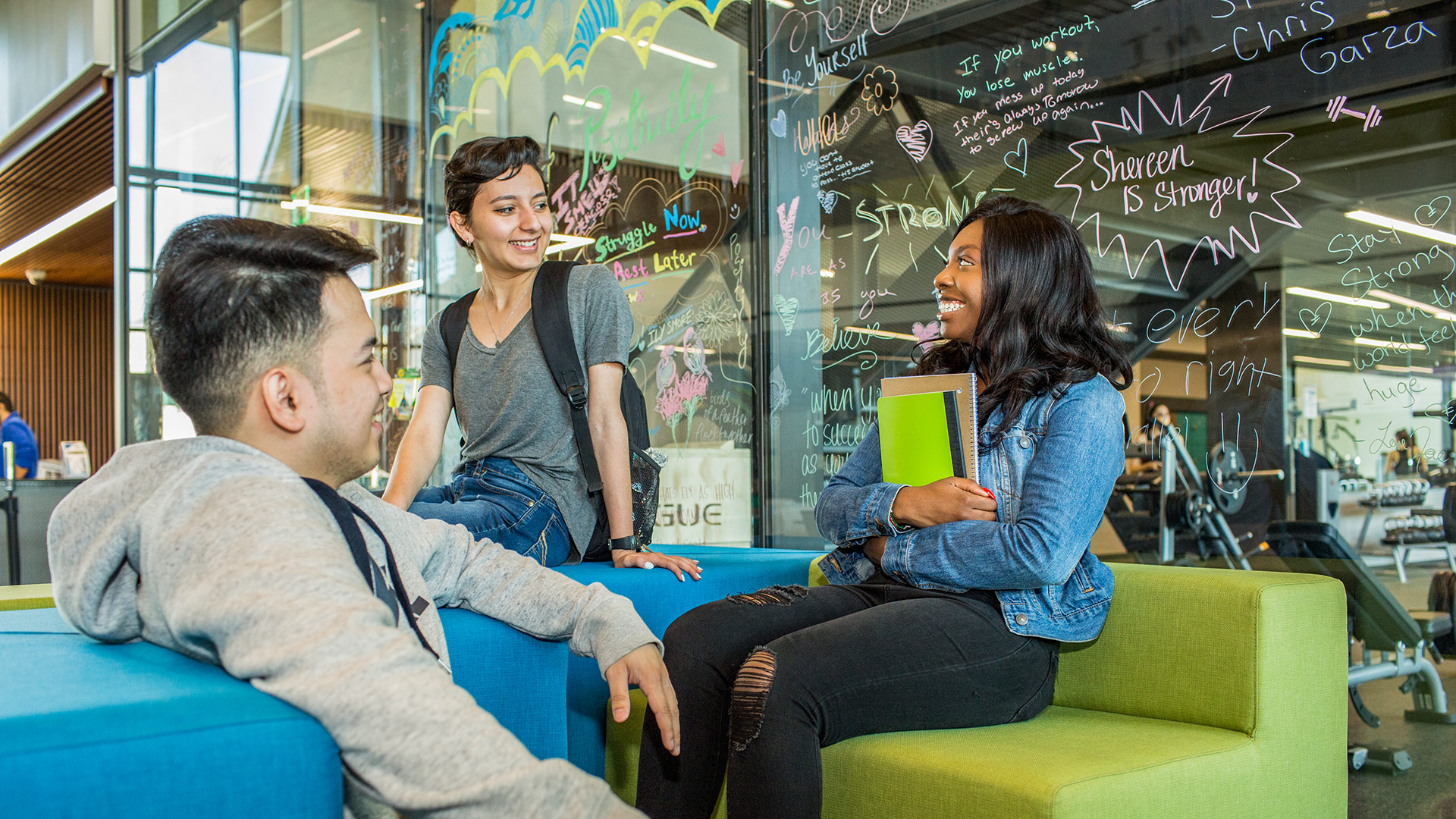 Photo of UHCL students in study area