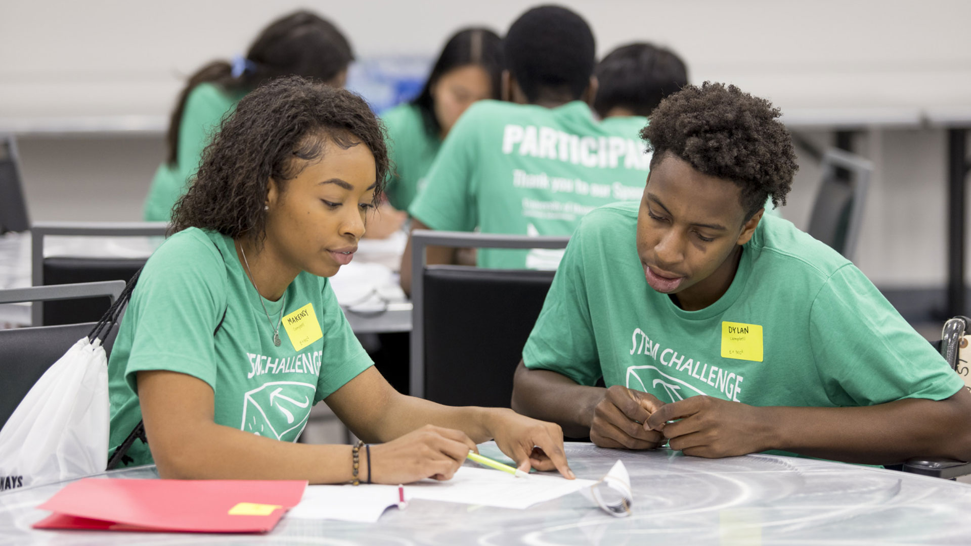 Students at STEM challenge