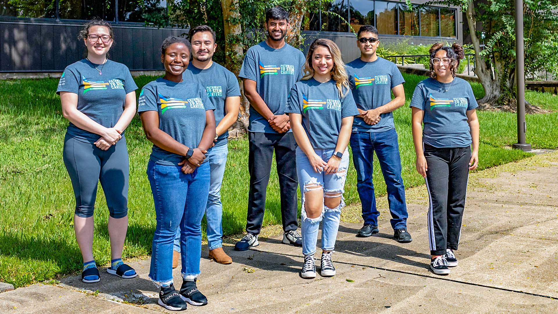 Photo of Pathways to STEM Careers student interns, research assistant and peer mentors