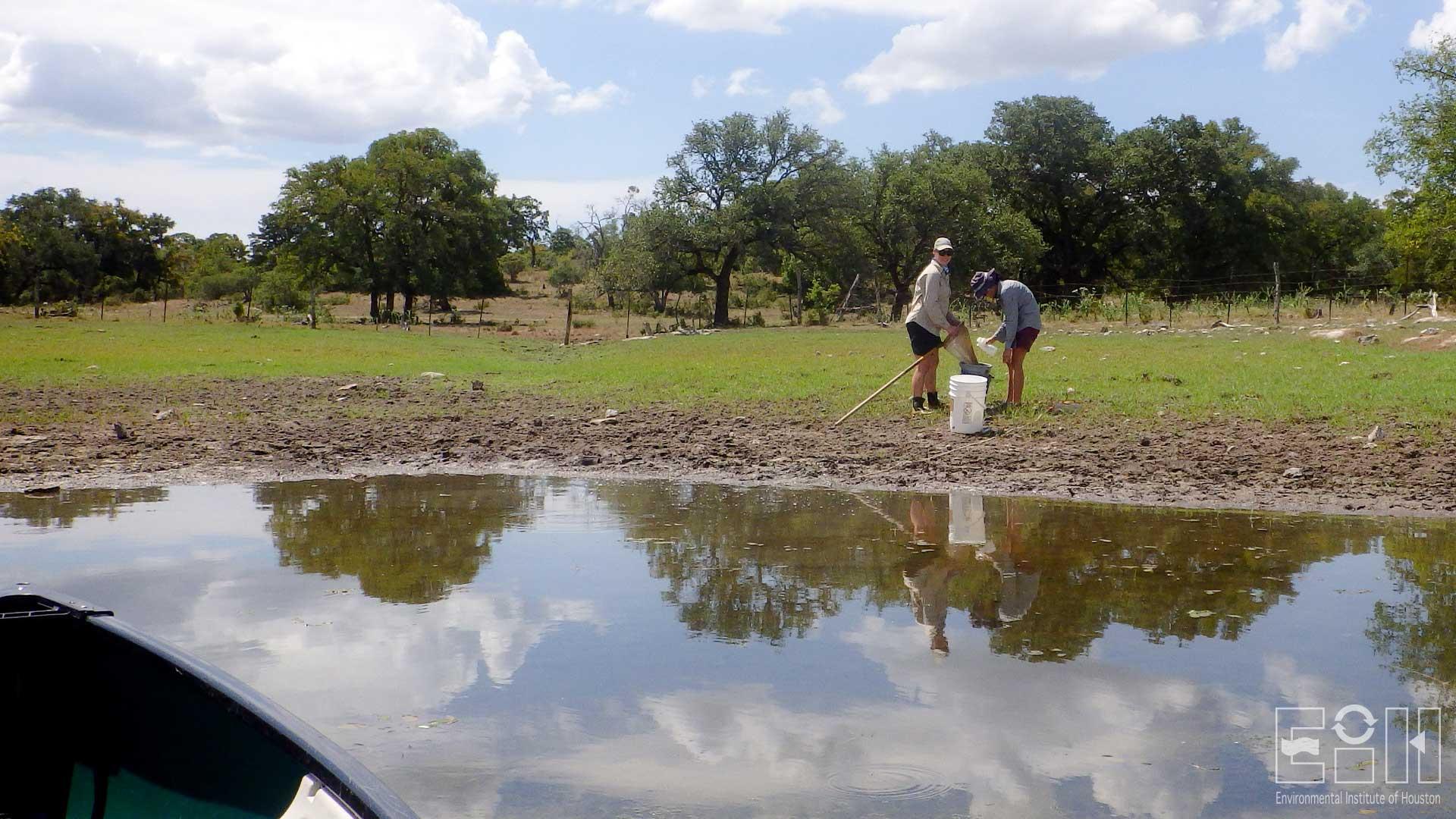 Jo Vaughn, EiH, and Laura Ryckman, TCEQ, at a site in Hays.