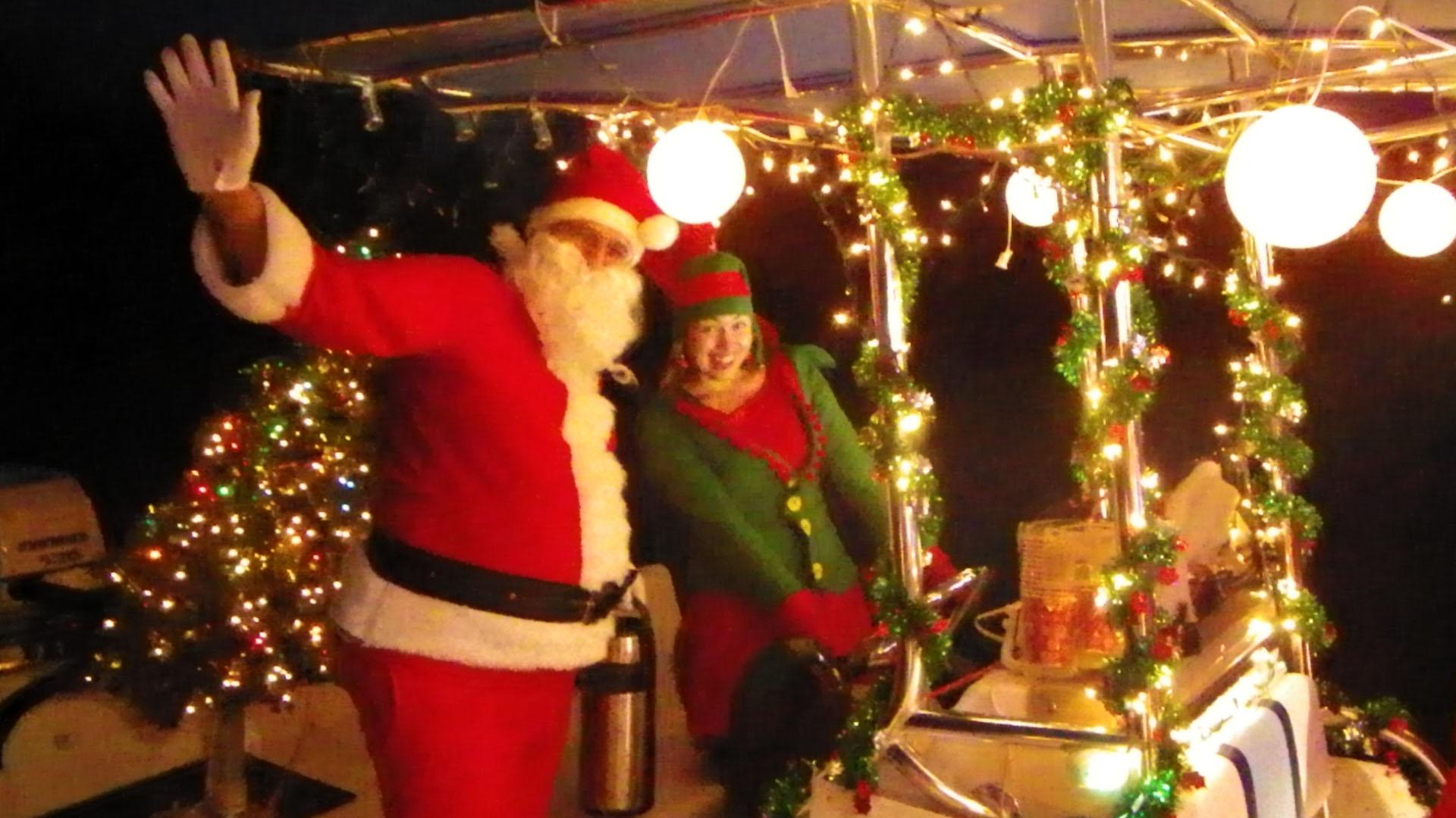 Santa (George Guillen) and his Sergeant Elf, Emma Clarkson