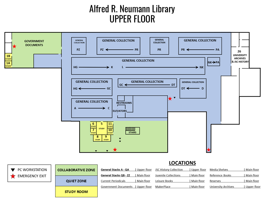 library upper floor map
