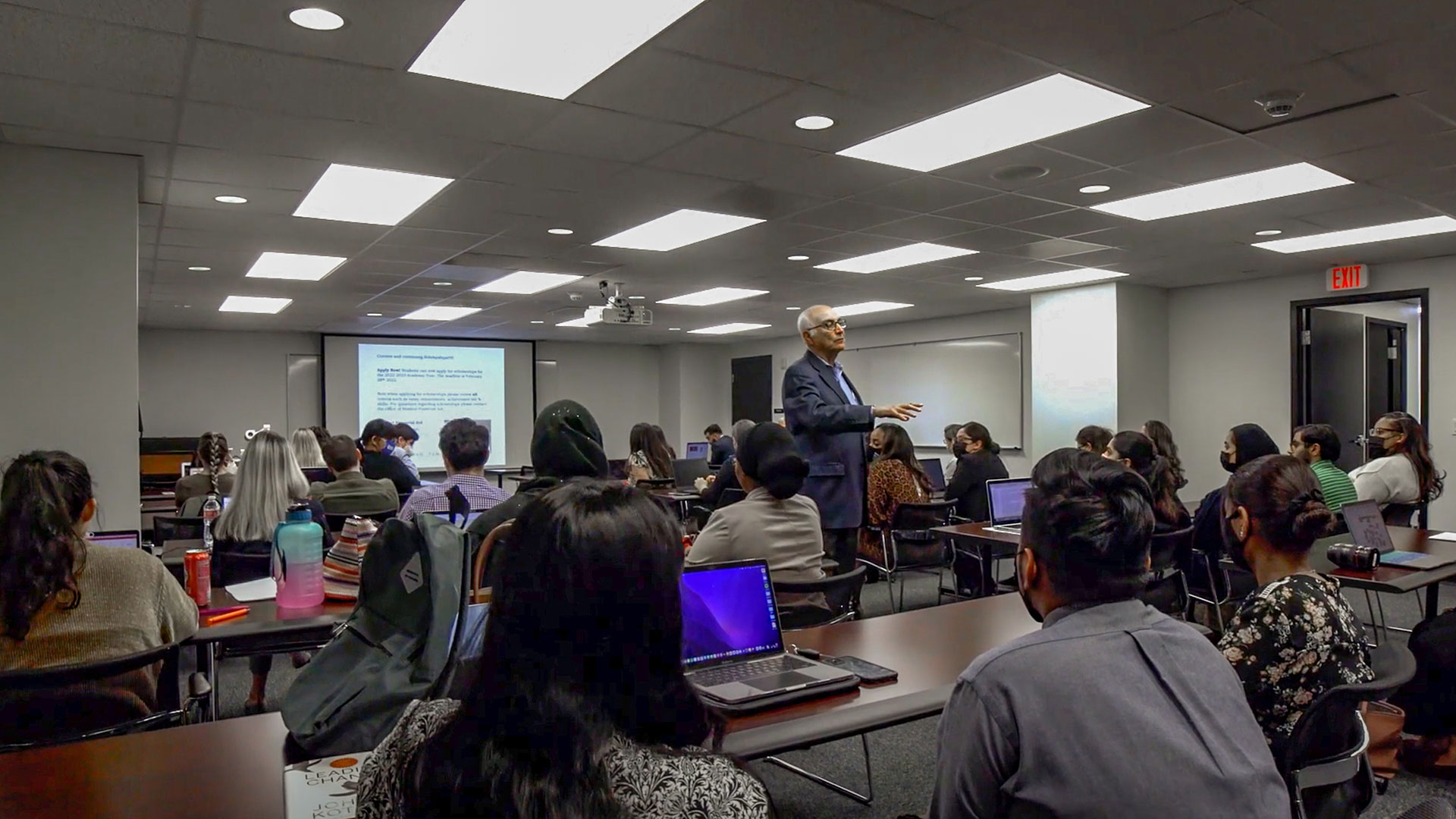 Professor in classroom