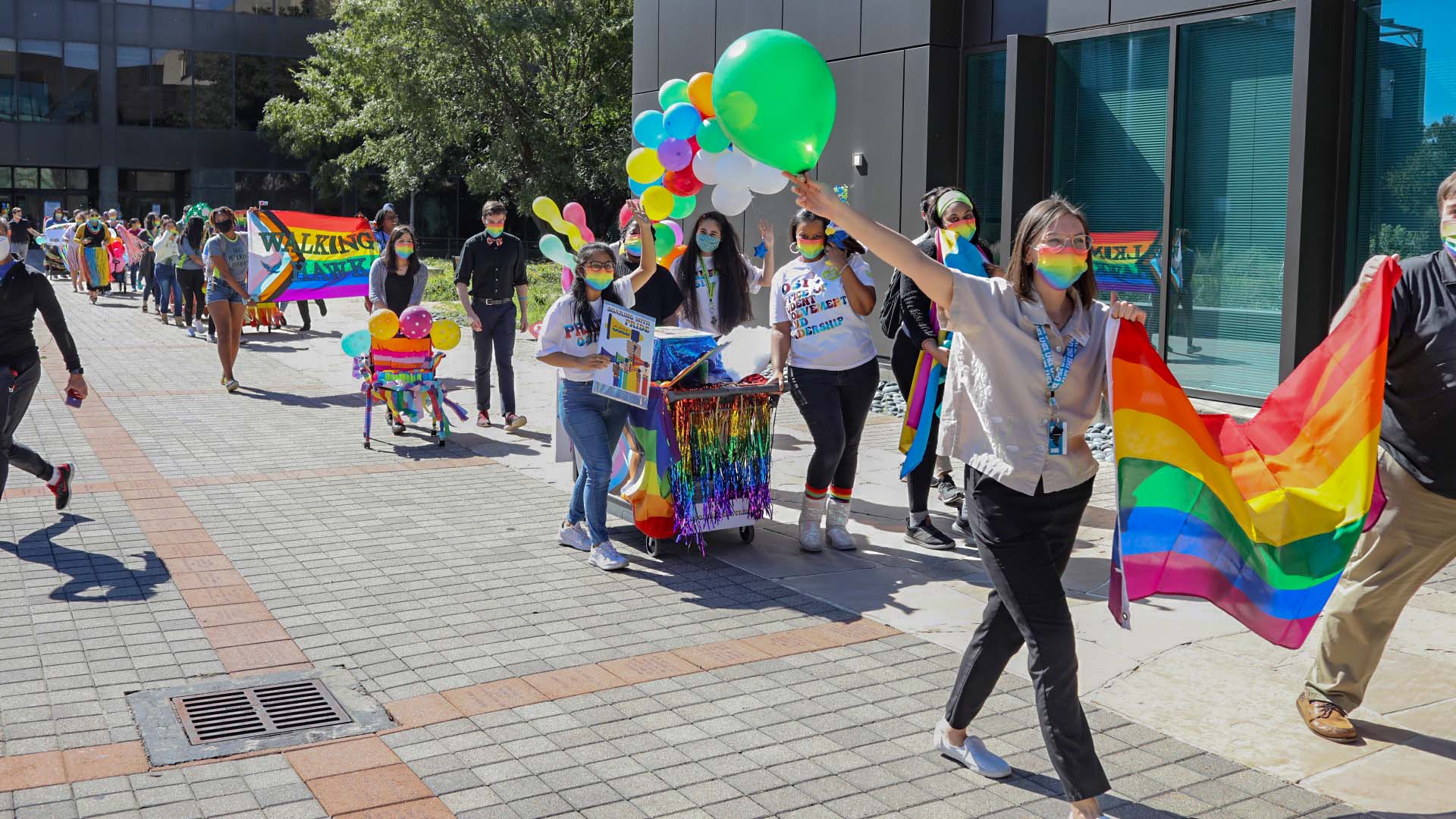 Students, faculty and staff at UHCL pride
